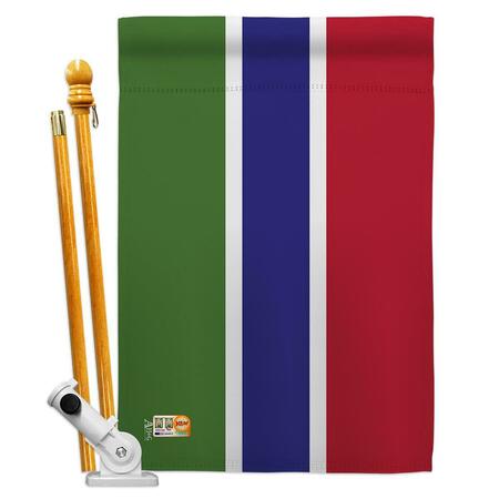 COSA 28 x 40 in. Gambia Flags of the World Nationality Impressions Decorative Vertical House Flag Set CO4120306